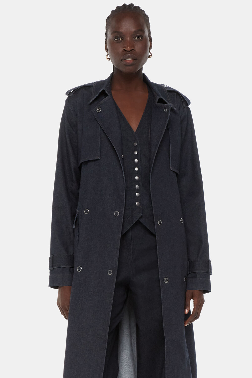 Cara Denim Trench Coat